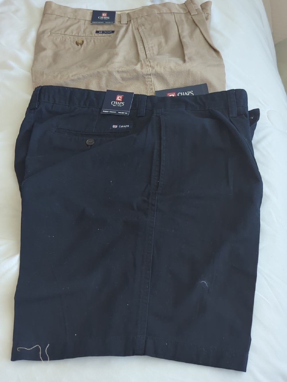 Chaps Men’s Chino Shorts in Navy and Khaki